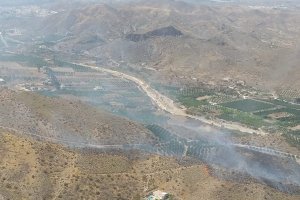 Imagen del incendio en Cantoria publicada por el Infoca.