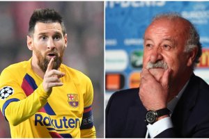 Lionel Messi y Vicente del Bosque.