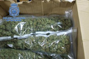 El paquete contenía siete bolsas de marihuana.