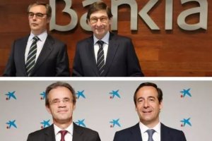 Presidentes y consejeros delegados de las dos entidades.