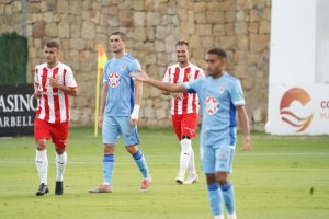 Rubén Enri tras marcar el sábado el 1-0 ante el Badajoz.