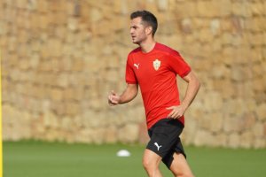 Juan Villar en el entrenamiento de este lunes en Marbella.