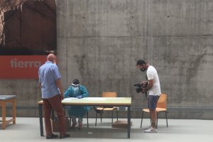 Test rápido a personal de la UAL, este lunes en el Aulario IV.