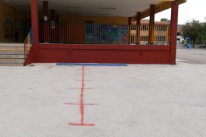 Imagen del colegio Celia Viñas, sin los niños con discapacidad, que están de huelga.