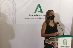 Maribel Sánchez, durante la convocatoria de esta mañana.