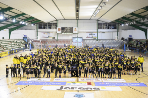 Los jugadores del Bahía de Almería en la presentación de la pasada Liga.