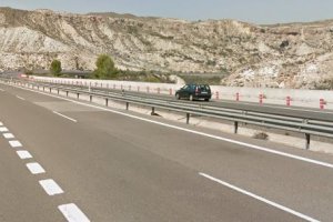 Captura de pantalla de Google Maps de la A-7 a su paso por Sorbas.