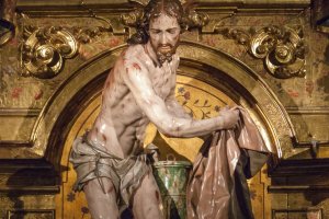 Jesús flagelado recogiendo sus vestiduras. Foto: Wikimedia Commons.