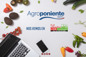 Cartel de la presencia de Agroponiente en el evento.