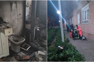 Imágenes del estado de la vivienda y de la atención a la anciana rescatada.