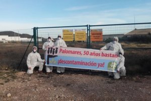 Protesta de Ecologistas en Acción en 2016, con motivo del 50 aniversario del accidente de Palomares.