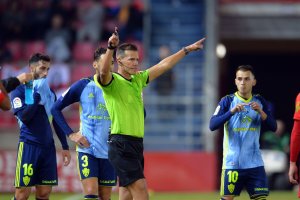 Pulido Santana en el Numancia-Almería de la pasada Liga-