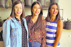 De izquierda a derecha, Miriam, Arancha y Rocío, las trillas Viruega