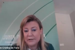 La ponente, durante uno de los momentos de su intervención.