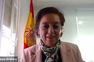 Esperanza Orellana en uno de los momentos de la charla.