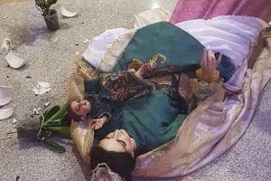 Así estaba la Virgen tras el robo.