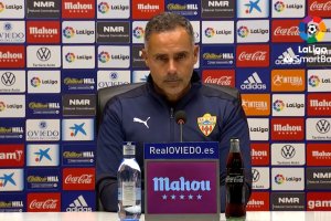 José Gomes en la sala de prensa del Carlos Tartiere.