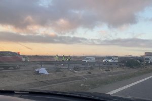 Imagen de la zona del accidente captada por el copiloto de un vehículo que circulaba por el carril contrario.