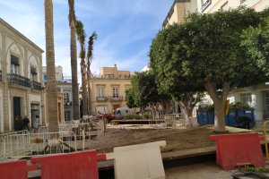 Plaza Careaga en los primeros trabajos tras retomar las obras
