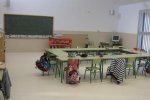 Un aula vacía en un colegio andaluz.