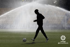 Ningún jugador del Almería se queda a la sombra.