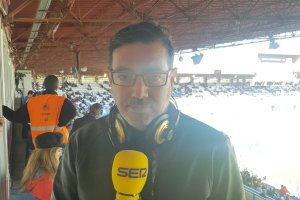 Juan Carlos Yubero, en el Estadio de La Romareda.