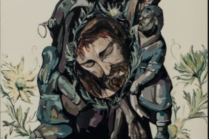 Fragmento del cartel de Pedro Lindez para el 25 aniversario de Caridad.