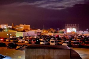 Imagen del autocine en una de las sesiones celebradas en primavera.