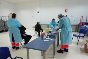 Realización de test de antigenos del Covid-19 en un pueblo de Andalucía.