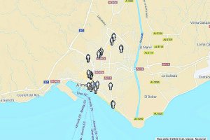 Mapa con los semáforos señalizados tal y como se podrá ver en Google Maps