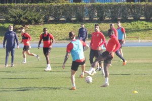 Máxima intensidad en el entrenamiento de este jueves.