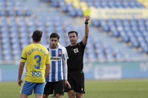 Ocón Arráiz en el partido Las Palmas-Espanyol, que acabó 1-0.
