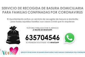 Cartel informativo del Ayuntamiento de Vera.