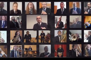 La Banda Municipal, durante el primero de los conciertos virtuales.