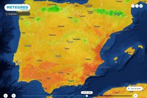 Mapa de temperaturas en España según la red meteorológica Meteored