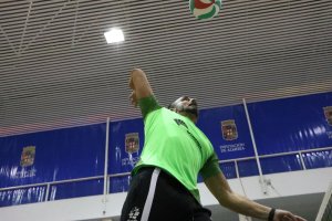 Manolo Berenguel en un entrenamiento de Unicaja en el Moisés Ruiz.