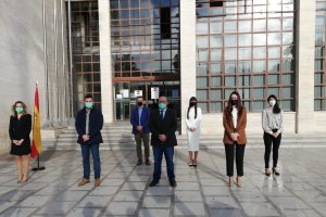 Concejales de VOX El Ejido en su comparecencia anunciando la ruptura del pacto.