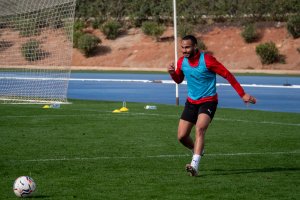 Guilherme Schettine en el entrenamiento de este miércoles.