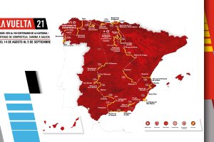 El mapa de la Vuelta Ciclista a España 2021 que comenzará en agosto.