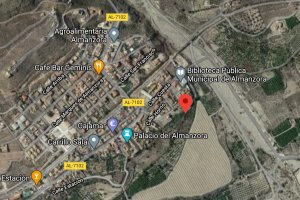Lugar del epicentro señalado con el icono rojo en Almanzora.