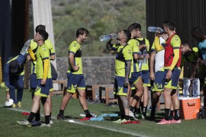 Último entrenamiento de Las Palmas antes de viajar a Almería.