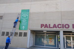 El Palacio de los Juegos se prepara para la vacunación.