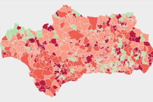 Mapa covid de los municipios de Andalucía.