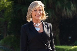 Julia Otero a su llegada a la recepción a los premiados en los Ondas en 2018.