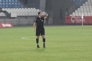 Arcediano Monescillo durante el Almería-Girona de la presente campaña.