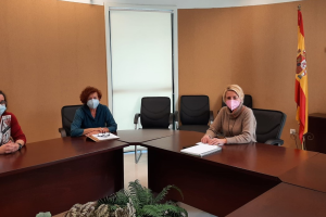 Reunión de representantes de Farándula con la delegada de Cultura, este jueves.