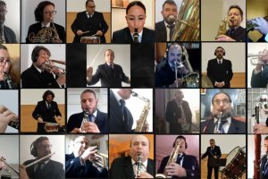 Músicos de la Banda Municipal durante su último concierto virtual.