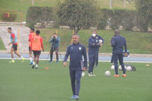 José Gomes durante el entrenamiento de este miércoles.