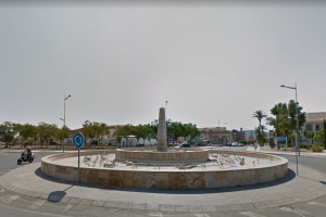 Rotonda donde se emplazará el monumento.