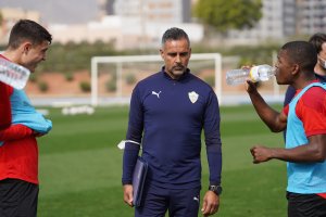 José Gomes en el entrenamiento celebrado en el Anexo.